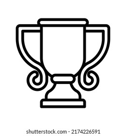 Icono de trofeo. Diseño De Estilo De Arte De Línea Aislado En Fondo Blanco