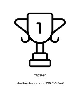 trophy icon. Line Art Style Design Isolated On White Background