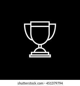 Trophy icon, line art vector Illustration.