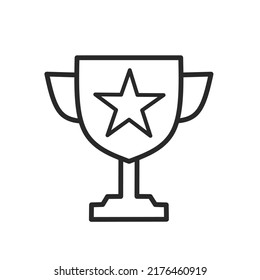 trophy icon with line design