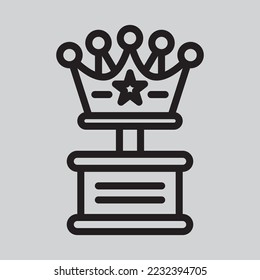 Icono de trofeo en estilo de línea, uso para presentación de aplicación móvil del sitio web