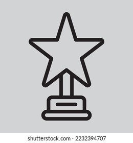 Icono de trofeo en estilo de línea, uso para presentación de aplicación móvil del sitio web