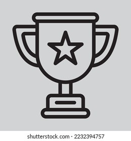 Trophy icon in line style, use for website mobile app presentation