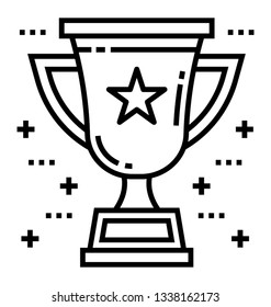 Trophy icon line vector 