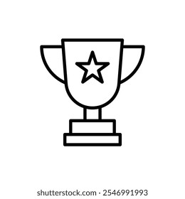 Logotipo lineal del icono del trofeo aislado