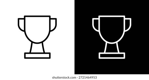 Concepto de logotipo de icono de trofeo en trazos
