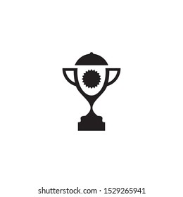 Trophy icon logo design vector illustration template