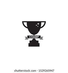 Trophy icon logo design vector illustration template