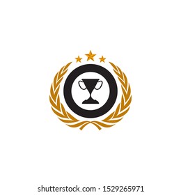 Trophy icon logo design vector illustration template