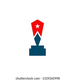 Trophy icon logo design vector illustration template