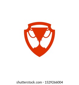 Trophy icon logo design vector illustration template