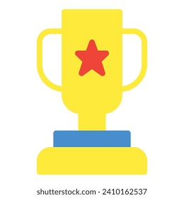 icono de trofeo o ilustración de logotipo estilo de color plano