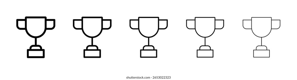 Trophy icon or logo illustration outline black style