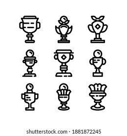 icono de trofeo o logotipo símbolo de signo aislado ilustración vectorial - Colección de iconos vectoriales de estilo negro de alta calidad
