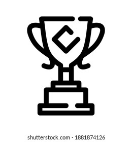 Trophäensymbol oder Logo einzeln auf Zeichen, Vektorgrafik - hochwertige Vektorsymbole in schwarzem Stil
