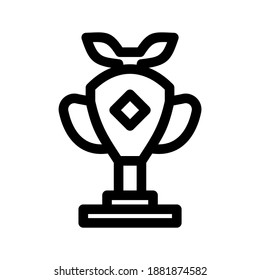 icono de trofeo o logotipo símbolo de señas aislado ilustración vectorial de alta calidad estilo negro iconos vectoriales
