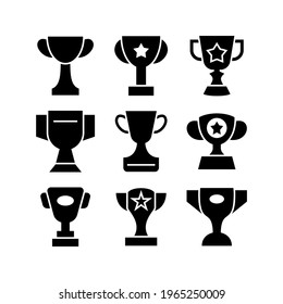 icono de trofeo o logotipo símbolo de signo aislado ilustración vectorial - Colección de iconos vectoriales de estilo negro de alta calidad
