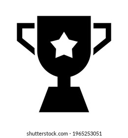 icono de trofeo o logotipo símbolo de señas aislado ilustración vectorial de alta calidad estilo negro iconos vectoriales
