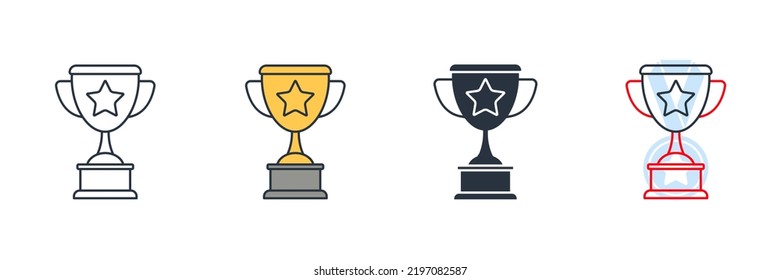 ilustración vectorial del logotipo del icono de trofeo. Plantilla de símbolo de copa trofeo para colección de diseño gráfico y web