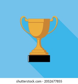 Icono De Trofeo Con Diseño De Sombra Larga