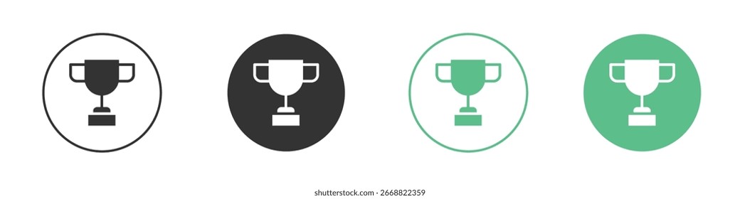 Icono de trofeo Minimal Flat Line Vector Icon Set.