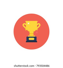 Trophy icon. Modern flat style vector illustration.