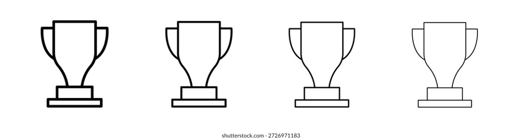Icono de trofeo en estilo de línea de trazo moderno. Vector 10 eps
