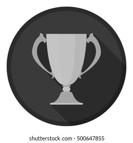 Trophy icon in monochrome style isolated on white background. Winner cup symbol stock vector illustration.