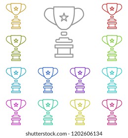 trophy icon in multi color. Simple outline vector of education set for UI and UX, website or mobile application