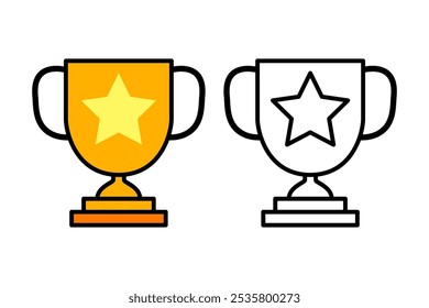 Trophy icon object cartoon, sticker flat vector