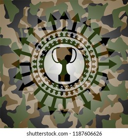trophy icon on camo pattern