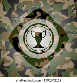 trophy icon on camo pattern