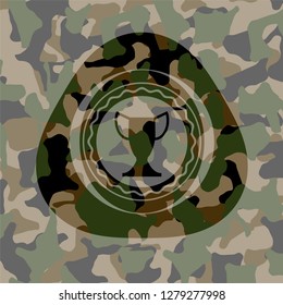 trophy icon on camouflage pattern