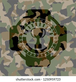 trophy icon on camouflaged pattern