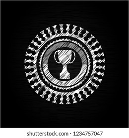trophy icon on chalkboard