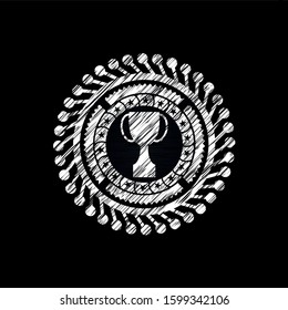 trophy icon on chalkboard, vector illustration, pretty design