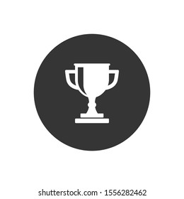 Trophy icon on gray background. Vector