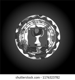 trophy icon on grey camo texture