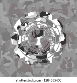 trophy icon on grey camo texture