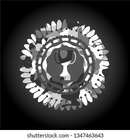 trophy icon on grey camo texture
