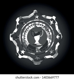 trophy icon on grey camo texture