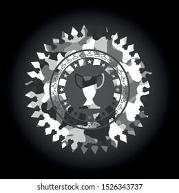 trophy icon on grey camo pattern