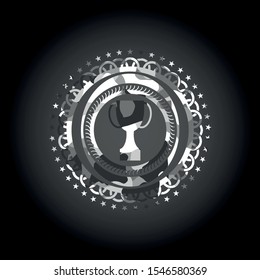 trophy icon on grey camo pattern