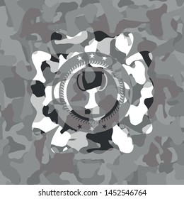 trophy icon on grey camouflaged pattern