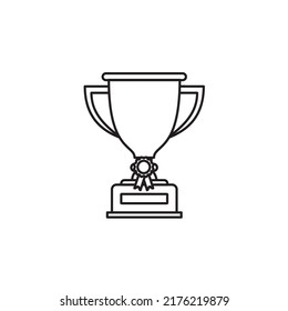diseño de estilo de contorno de icono de trofeo. ilustración vectorial de icono de trofeo. aislado de fondo blanco.