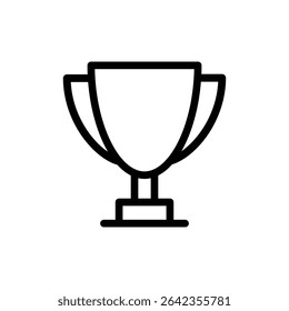 Trophy icon in outline style representing achievement, winner status, award, success, or championship recognition.

