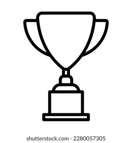 Trophy icon outlined symbol in black color