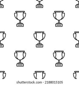 trophy icon pattern. Seamless trophy pattern on white background.