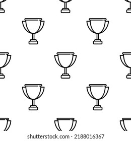 trophy icon pattern. Seamless trophy pattern on white background.