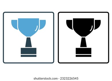 Trophy icon. icon related to Champion, winner, success, reward. Solid icon style design. Simple vector design editable